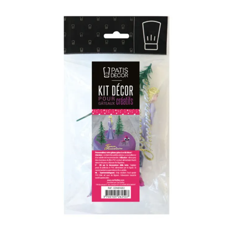 Kit décor gâteau Princesse Elsa-Cerf Dellier