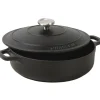 Le Chasseur cocotte basse avec couvercle noire 20 cm-Cerf Dellier Online