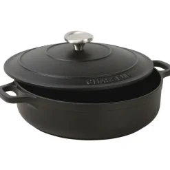 Le Chasseur cocotte basse avec couvercle noire 20 cm-Cerf Dellier Online
