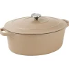 Le Chasseur cocotte ovale avec couvercle ""marron glacé"" 31 x 26 cm-Cerf Dellier New
