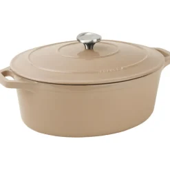 Le Chasseur cocotte ovale avec couvercle ""marron glacé"" 27 x 20 cm-Cerf Dellier Discount