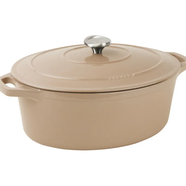 Le Chasseur cocotte ovale avec couvercle ""marron glacé"" 27 x 20 cm-Cerf Dellier Discount