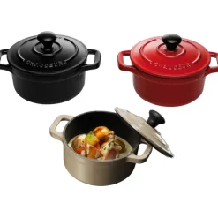 Le Chasseur cocotte ronde avec couvercle noire 10 cm-Cerf Dellier Best