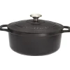 Le Chasseur cocotte ronde avec couvercle noire 24 cm-Cerf Dellier Outlet