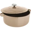 Le Chasseur cocotte ronde avec couvercle ""marron glacé"" 24 cm-Cerf Dellier Best