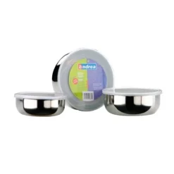Lot de 3 boîtes inox couvercle plastique assorties-Cerf Dellier Clearance