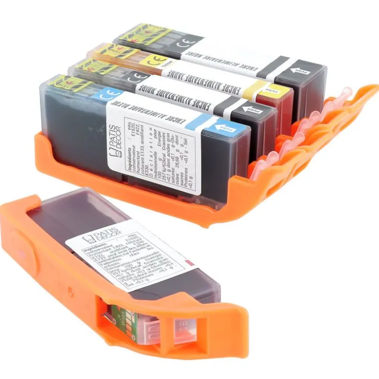 Lot de 5 cartouches d'encre alimentaire pour MG5450/MG5550/MG5650/MG6450/MX725/IP7250-Cerf Dellier Hot