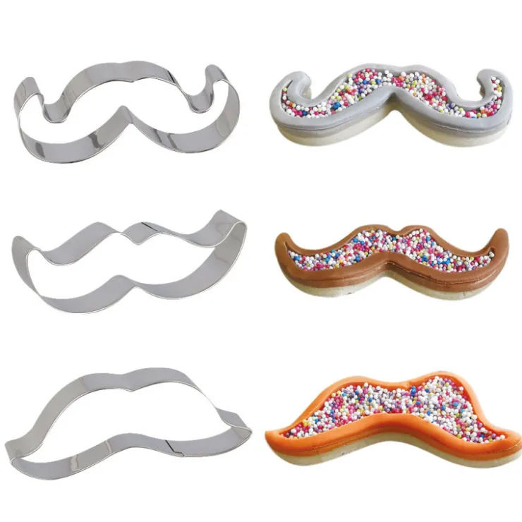 Lot de 3 emporte-pièces moustaches en inox-Cerf Dellier Clearance