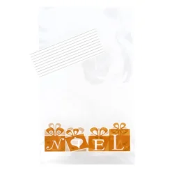 Lot sachets motif cadeaux dorés + liens - 14 x 23 cm (x10)-Cerf Dellier Online