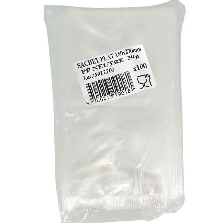 Lot sachets plats - 150 x 270 mm (x100)-Cerf Dellier Outlet