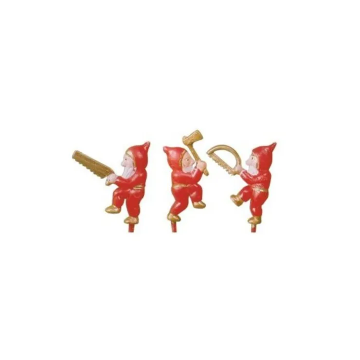 Lutins rouges sur piques assortis (x144)-Cerf Dellier New