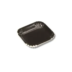 Mini assiette carton carrée noire 65 mm (x100)-Cerf Dellier