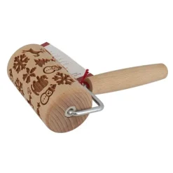 Mini rouleau empreintes en bois thème Noël-Cerf Dellier Clearance