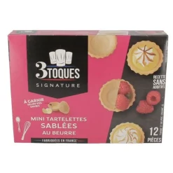Mini tartelettes sablées au beurre (x 12)-Cerf Dellier