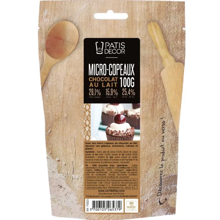 Mini-copeaux de chocolat au lait 100 g-Cerf Dellier Discount