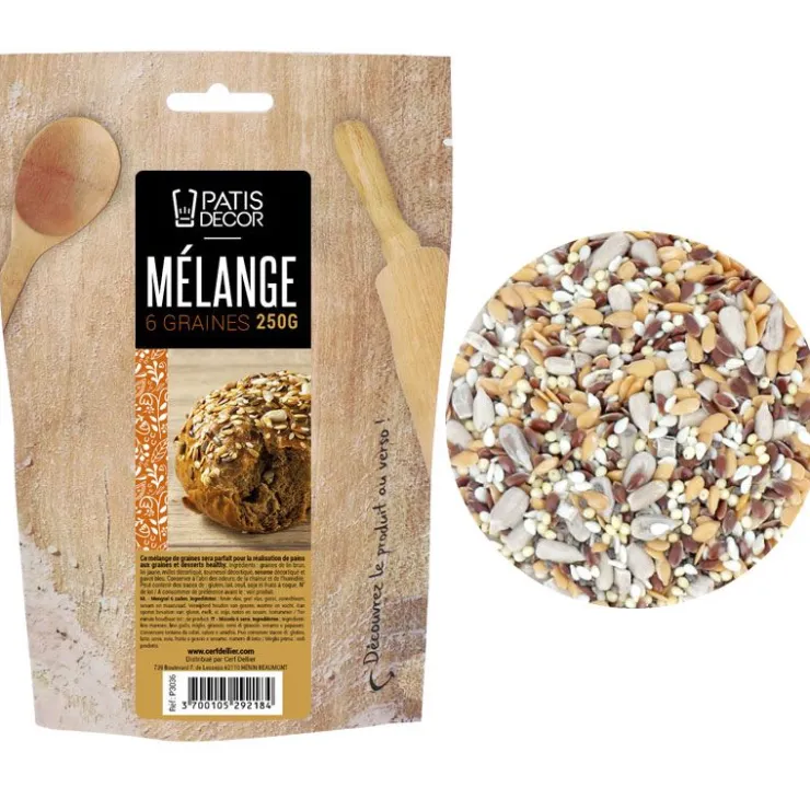 Mélange de 6 graines pour pain 250 g-Cerf Dellier Outlet