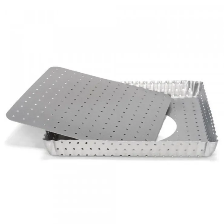 Moule à tarte rectangulaire antiadhésif perforé avec fond amovible-Cerf Dellier Sale