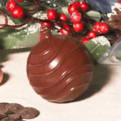 Moule chocolat en 3 parties Boules de Noël rayées Patisdécor-Cerf Dellier Clearance