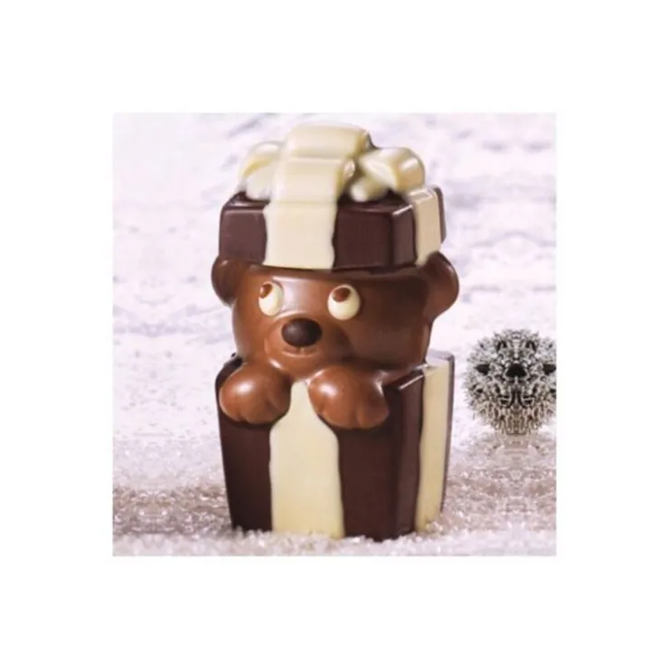 Moule chocolat ourson cadeau 3D-Cerf Dellier Discount