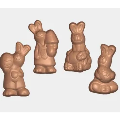 Moule friture en chocolat petits lapins 4 g-Cerf Dellier New