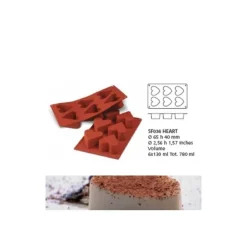 Moule silicone 6 coeurs profonds-Cerf Dellier