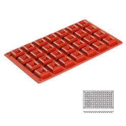 Moule silicone 28 mini savarins carrés-Cerf Dellier Best
