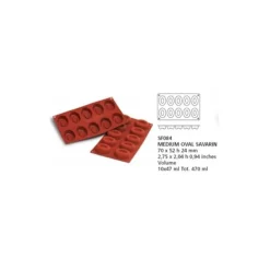 Moule silicone 10 savarins ovales-Cerf Dellier Hot