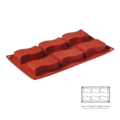 Moule silicone 6 vagues rectangulaires-Cerf Dellier Discount