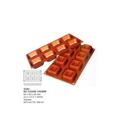 Moule silicone grands savarins carrés-Cerf Dellier Discount