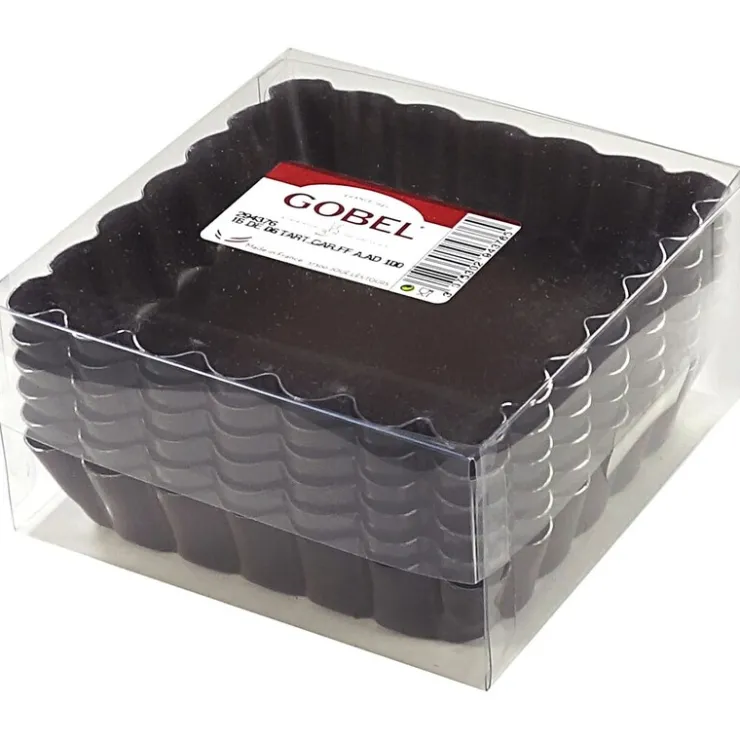 Moules à tartelettes carrés antiadhésifs (x6)-Cerf Dellier Best