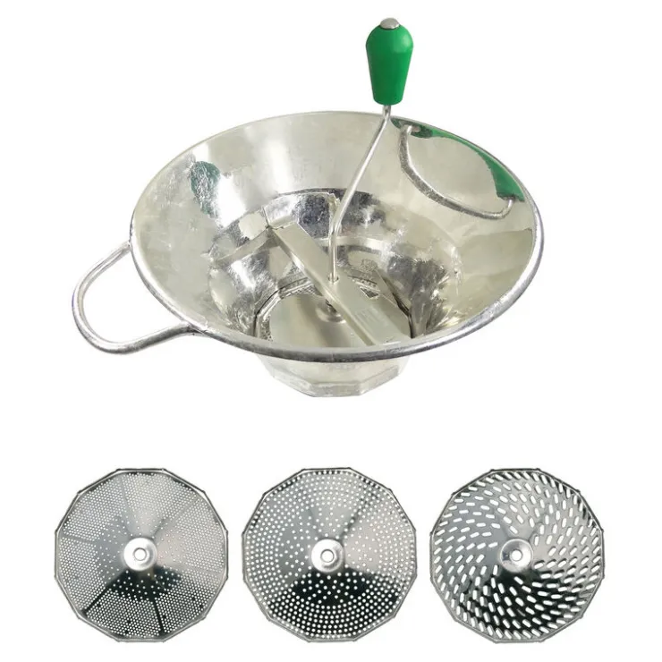 Moulins à légumes n°3 étamé avec 3 grilles 1,5, 2,5 et 4 mm-Cerf Dellier New
