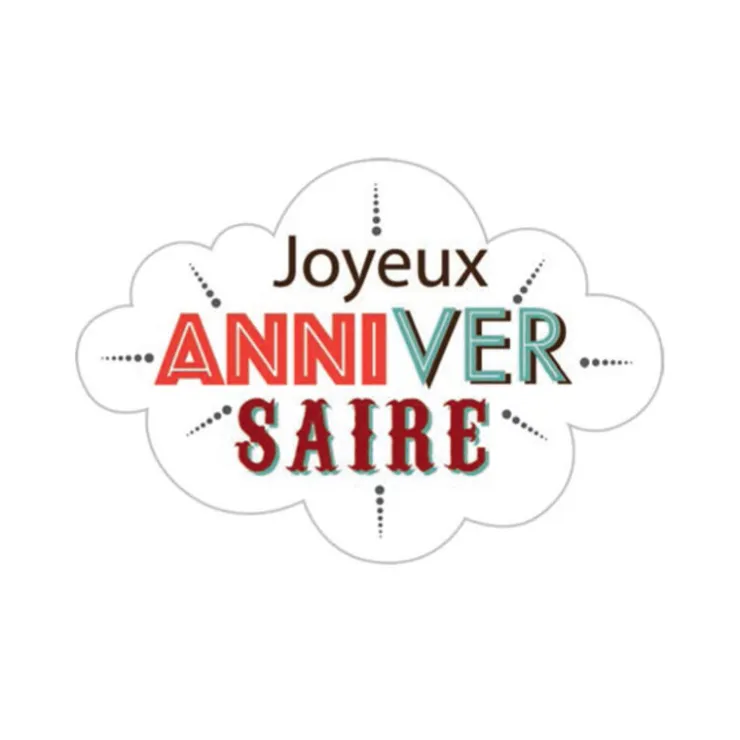 Nuages azyme Joyeux Anniversaire (x32)-Cerf Dellier Discount