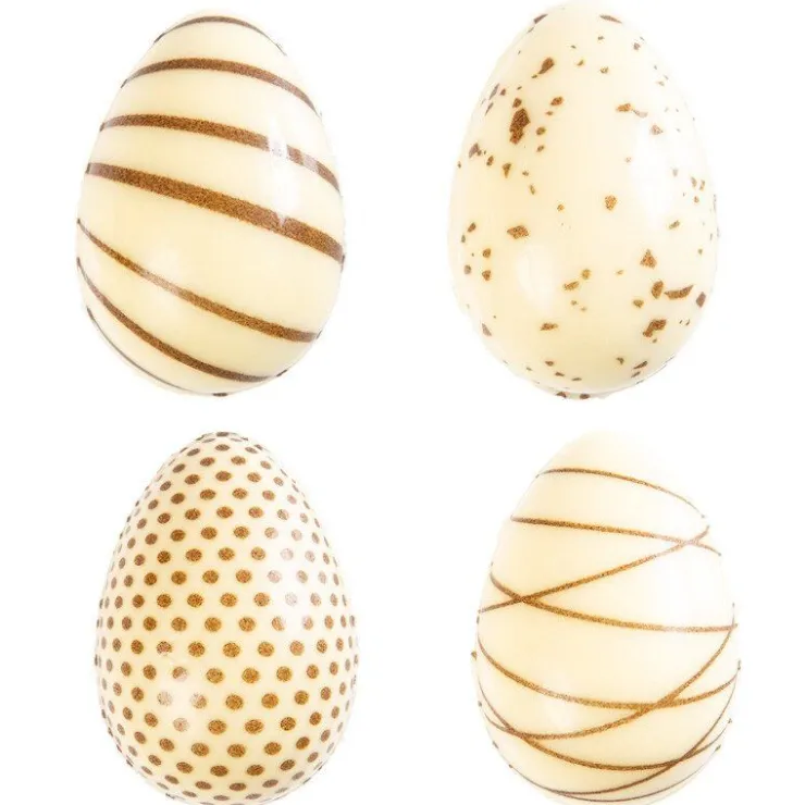 Oeufs chocolat blanc assortis 3D 3,8 x 2,4 cm (x96)-Cerf Dellier Sale