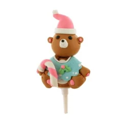 Ourson bleu de Noël résine sur pique-Cerf Dellier Hot