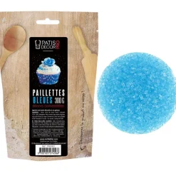 Paillettes comestibles bleues 300 g-Cerf Dellier Discount