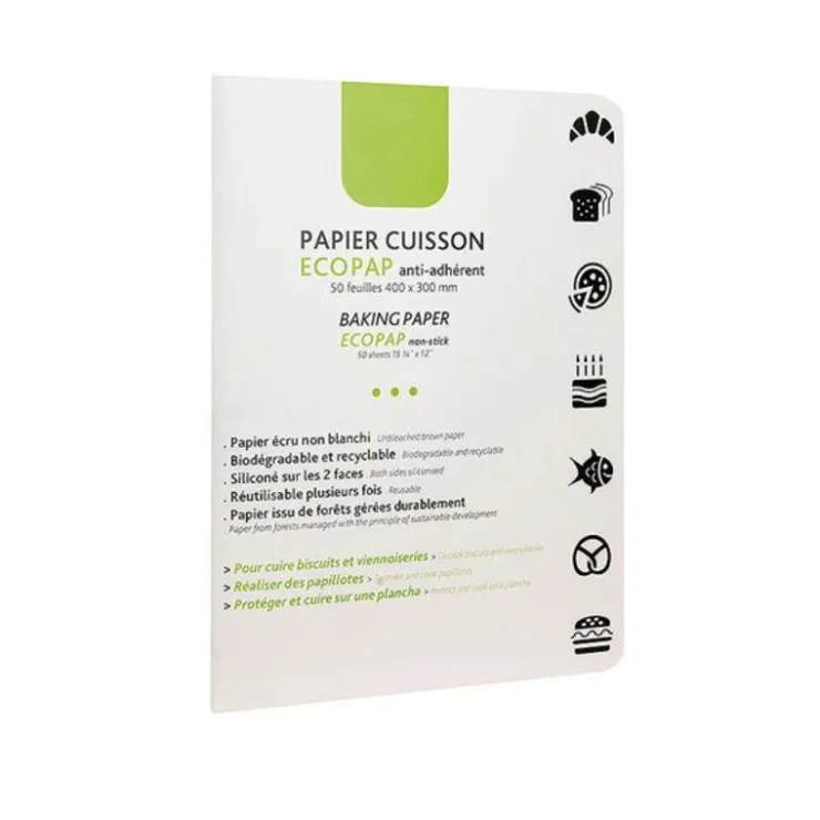 Papier de cuisson EcoPap anti-adhérent 40 x 30 cm (x 50 feuilles)-Cerf Dellier Best