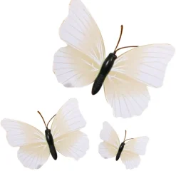 Papillons ivoires aimantés assortis (x3)-Cerf Dellier Best