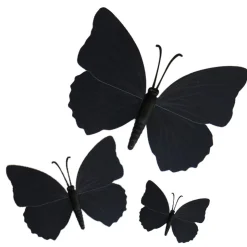 Papillons noirs aimantés assortis (x3)-Cerf Dellier New