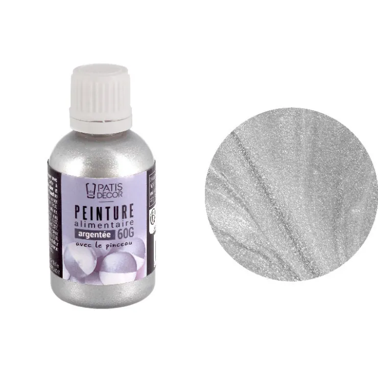 Peinture alimentaire argentée 63 g-Cerf Dellier Sale