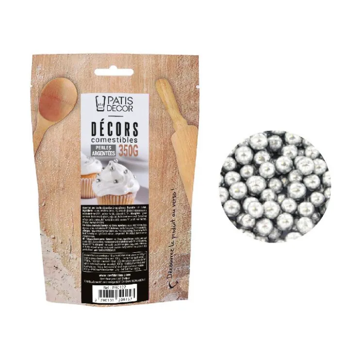 Perles argentées comestibles Ø 5 mm 350 g-Cerf Dellier Hot