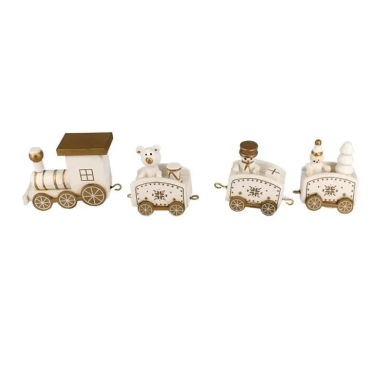 Petit train de Noël blanc sur pique-Cerf Dellier Hot