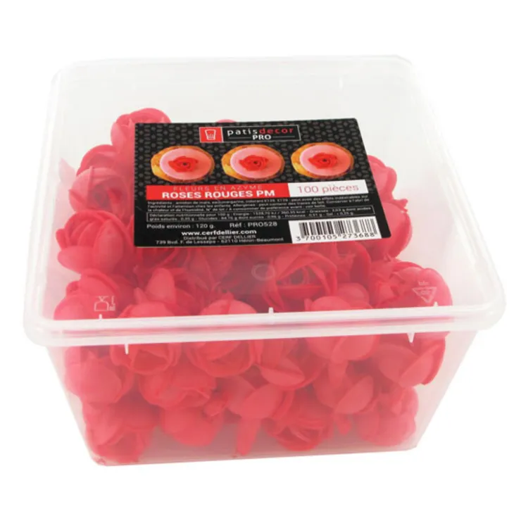 Petites roses rouges en azyme (x100)-Cerf Dellier Hot