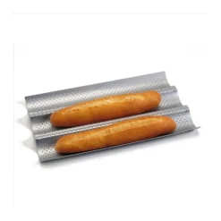 Plaque à baguettes antiadhésive perforée 3 baguettes-Cerf Dellier New