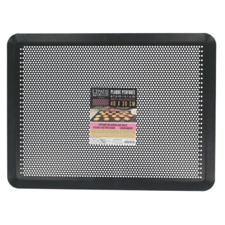 Plaque pâtisserie perforée alu anti-adhérente 40 x 30 cm-Cerf Dellier Hot