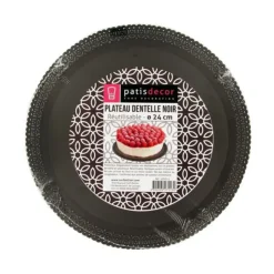 Plateau dentelle rond noir-Cerf Dellier Discount