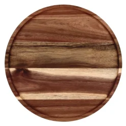 Plateau en bois H 10,5 cm Ø26 cm-Cerf Dellier Discount