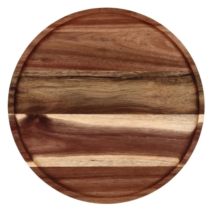 Plateau en bois H 10,5 cm Ø26 cm-Cerf Dellier Discount