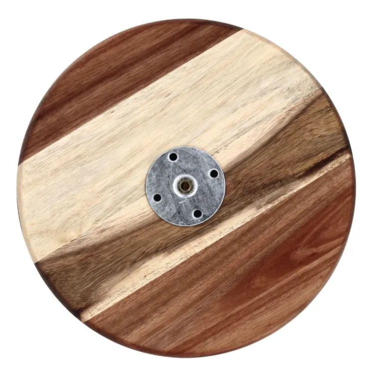 Plateau en bois H 10,5 cm Ø26 cm-Cerf Dellier Discount