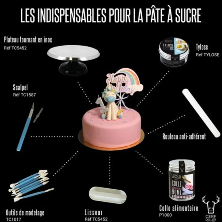 Plateau tournant pâtisserie en métal-Cerf Dellier New
