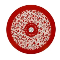 Plateau tournant verre Noël 28 cm-Cerf Dellier